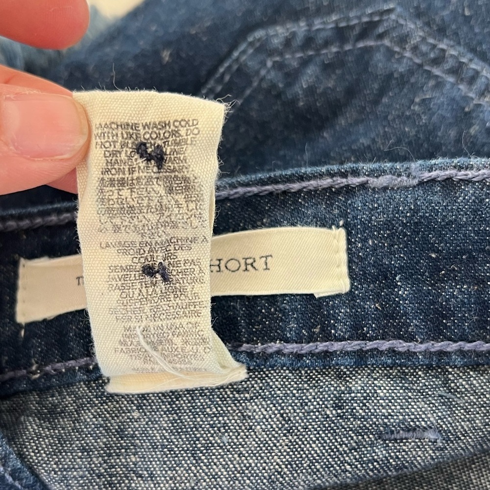 THE GREAT. The Sailor Short Dark Wash Frayed Hem‎ Cotton & Hemp Size 30 - Picture 10 of 12